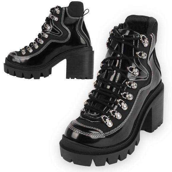 Jeffrey Campbell Road Rage Black Boots 